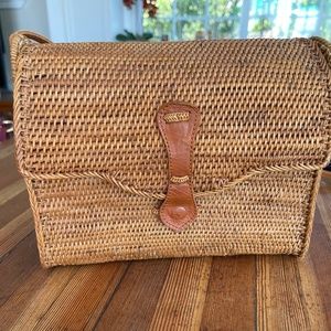 TLC & You Hard Case Shell Woven, Straw Tote